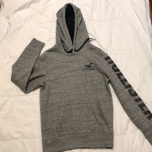 Hollister hoddie gray,  long black letters
